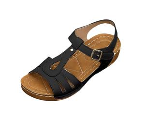Sandalias de Verano sin Cordones para Mujer 2026 Chanclas cómodas Sandalias de cuña para Mujer Caminando Sandalias de Tanga Interior al Aire Libre, Negro, US11/EU43