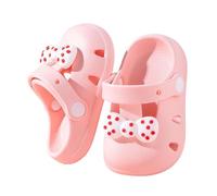 Sandalias de verano transpirables para niñas de 1 a 3 años con bonito diseño de lazo de dibujos animados, ligeras y cómodas. Zapatillas Rosadas De Niña