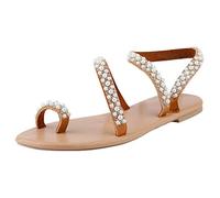 Sandalias de Vestir Mujer Comodas Verano Planas Retro Elegantes Sandalia Bohemias Rhinestone Antideslizantes Moda Zapatos Planos Boda Transpirables Casual Zapatillas Playa Piedras Fiesta 2025