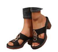 Sandalias de Vestir Mujer Tacon Comodas Verano Fiesta Sandals Tacon Medio Elegante Punta Abierta Moda Sandalia Cierre De Hebilla Casual Novia Pole Dance Zapatos Plataforma Boda Baile Ofertas Regalo
