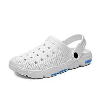 Sandalias de Zapatillas para Hombres Mulas para Mujeres Mulas Summer sin Deslizamiento Nuevos Agujeros obstruidos Jardines livianos Chicas Chicas Plano Zapatillas para Hombres Blancos, 6.5 UK