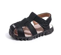 Sandalias Deportivas Cerradas para Jugar en Exteriores Caminatas Playeras y Uso Casual Calzado Acuático con Diseño Protector (Black, 26 Toddler)
