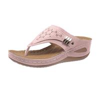 Sandalias deportivas de malla transpirable con suela antideslizante 2024 para mujer, sandalias gruesas con tacón de cuña, suela dura, calcetines para mujer, Pink, 38 EU