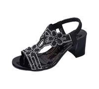 Sandalias Deportivas Mujer Comodas, Sandalias Mujer Verano Casual, Sandals Bohemias Tiras Planas Con Talón Ancho y Cristales Brillantes Mayor Zapatillas Playa Sandals For Women Sandalia Feminina