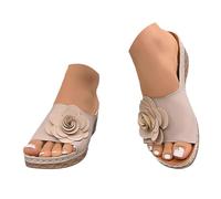 Sandalias Deportivas Mujer Mules de cuña cómodas para mujer, decoradas con flores, ideales para el verano. Zapatos casuales, modernos y versátiles.