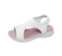Sandalias Deportivas ortopédicas para Mujer Moda Zapatos con Punta Abierta Cuña Lavable de Verano Sandalias para Caminar (White, 36)
