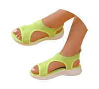 Sandalias Deportivas ortopédicas para Mujer Moda Zapatos con Punta Abierta Cuña Lavable de Verano Sandalias para Caminar(Verde,42 EU)