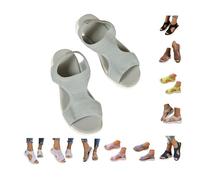 Sandalias Deportivas ortopédicas para Mujer Moda Zapatos con Punta Abierta Cuña Lavable de Verano Sandalias para Caminar (Grey, 38)