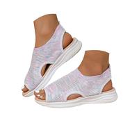Sandalias Deportivas ortopédicas para Mujer Moda Zapatos con Punta Abierta Cuña Lavable de Verano Sandalias para Caminar(Rosa 2,38 EU)