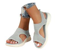 Sandalias Deportivas ortopédicas para Mujer Moda Zapatos con Punta Abierta Cuña Lavable de Verano Sandalias para Caminar(Gris,38 EU)