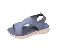 Sandalias Deportivas ortopédicas para Mujer Moda Zapatos con Punta Abierta Cuña Lavable de Verano Sandalias para Caminar (Blue, 41)