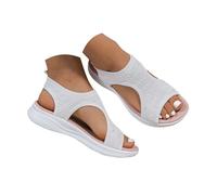 Sandalias Deportivas ortopédicas para Mujer Moda Zapatos con Punta Abierta Cuña Lavable de Verano Sandalias para Caminar(Blanco,38 EU)