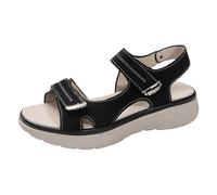 Sandalias deportivas para mujer con diseño Riemen, ofene Zehen Sommer Sandalen aus PU, leichte Strandschuhe fr Freizeit Reise Outdoor Alltag und bequeme Wege am Meer See, Black, 37 EU
