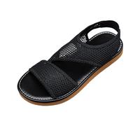 Sandalias Deportivas para Mujer Planas, Desnuda y Zapatos Verano Abierto en Malla, Punta Abierta, Brida Trasera, Panel de Malla Transpirable, Suela Plana | Verano Playa Caminar Ciudad Vacaciones Al