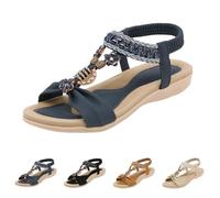 Sandalias descalzas para mujer, sandalias de verano para mujer, con tacón de cuña, sandalias romanas, estilo bohemio, vintage, para mujer, sandalias de verano ultraligeras para viajes, vacaciones