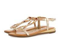 Sandalias Doradas con Piedras Multicolor para Mujer MULION