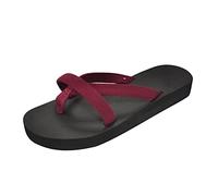 Sandalias Earth Spirit para mujer, planas, puntera abierta, con lentejuelas, para verano, informales, a la moda, para el baño, Red, 37 EU
