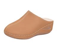 Sandalias Elegantes Mujer Chanclas Verano Pantuflas de con Punta Redonda Informales Cómodas Y Gruesas de Forro para Mujer Sandalias Negras Ortopedicas Corregir Juanetes (Brown 42)