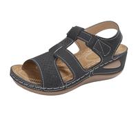 Sandalias elegantes para mujer, sandalias de cuña para mujer, sandalias de tiras con cuña con lazo alrededor del tobillo, boca de pescado, zapatos de verano ahuecados sandalias de cuña zapatos