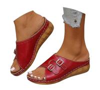 Sandalias elegantes para mujer, sandalias ortopédicas para mujer, sandalias de verano Peep Toe Pantuflas para interiores y exteriores Sandalias y slides con plantilla suave Sandalias de cuña Correas