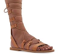 Sandalias Emmanuela en piel estilo griego antiguo, sandalias gladiadoras planas con puntera abierta, zapatos de verano para mujer hechos a mano, Beige, 38 EU