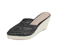 Sandalias Fascitis Plantar Chanclas de Playa Sandalias de Tacón con Gruesa Y Gruesa para Mujer Estilo Comercio Exterior Europa Y Unidos Negras Mujer Planas Chanclas Rosa (Black 38)