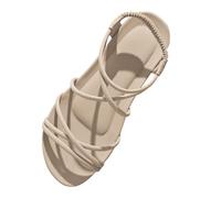 Sandalias Fascitis Plantar Sandalias Playa Mujer de Playa Para Mujer,Nuevas,Con Tiras Abiertas Y,Para Comercio Exterior Caminar Doradas (Beige,42)