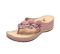 Sandalias Fascitis Plantar Zapatillas Casa Mujer Zapatos Fracasa Buckle Sandalias Para Mujeres Zapatos Verano Fashion Cuñas Femeninas Mujer Cuña Verano (Pink 40)