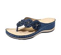 Sandalias Fascitis Plantar Zapatillas Casa Mujer Zapatos Fracasa Buckle Sandalias Para Mujeres Zapatos Verano Fashion Cuñas Femeninas Mujer Cuña Verano (Blue 39)
