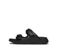 Fitflop F-Mode Go Mens Adjustable Two-Bar Slides, Sandalias deslizantes Hombre, Todo Negro, 43 EU