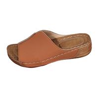 Sandalias genéricas para mujer cómodas cuñas - Mulas para mujer, punta abierta, zapatos casuales y simples, desnudos, ortopédicos, sandalias, al aire libre, zapatos de verano, transpirables, desnudos