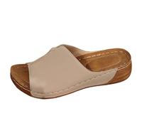 Sandalias genéricas para mujer cómodas cuñas - Mulas para mujer, punta abierta, zapatos casuales y simples, desnudos, ortopédicos, sandalias, al aire libre, zapatos de verano, transpirables, desnudos
