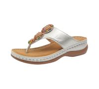 Sandalias genéricas para mujer con perlas y plataforma con tacón de cuña Flip Flops gruesas lentejuelas brillantes chanclas cómodas, playa, verano, sandalias casuales, suela alta, zapatos de