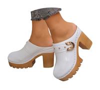 Sandalias genéricas para mujer gruesas para mujer, punta abierta, zapatos de boda y cortejo nupcial Sandalia mujer fina Sandalia mujer en tejido gancho ajustable cómodo para mitad de temporada, blanco