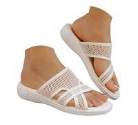 Sandalias genéricas para mujer Sandalias de playa de moda de malla transpirable punta redonda, tallas grandes, con brida calada. Punta abierta Cuero Verano Planos Corcho Sandalia mujer tacón bloque