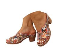 Sandalias genéricas para mujer, sandalias gruesas, puntera abierta, étnica de moda, espalda abierta y corte. Verano Punto Alpargatas Sandalia Mujer cómoda con suela de memoria de forma para caminar