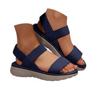 Sandalias genéricas para mujer Sandalias para mujer suela gruesa, ligera, punta abierta y calada, con brida de tobillo, adecuadas para un atuendo casual al aire libre, Bohemia Perla Cuero Zapatos