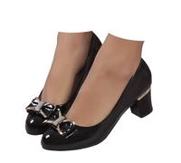 Sandalias genéricas para mujer Thick Heel Pointed Toe Shoes Shiny Large Size Four Seasons Leisure High Heels Sandalias de cuña para mujer alpargata plataforma Sandale para mujer plana con tiras 2026