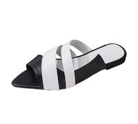 Sandalias genéricas para mujer, verano, con suela plana, cómodas, ligeras, informales, tallas grandes, zapatos de playa, Le Noir, 41 EU