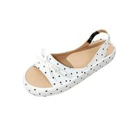 Sandalias genéricas para mujer, verano, diseño de besos para ponerse confort diario, transpirabilidad, punta abierta, tacón plano, blanco, 42 EU