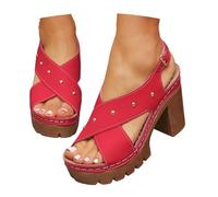 Sandalias genéricas para mujer, verano, moda, cordones cruzados, tacón muy grueso, punta abierta, estilo bohemio chic para festival playa o salida relajante, sandalias cómodas de llevar descalzo