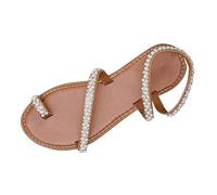 Sandalias Goma Mujer Zapatos Mujer Verano Comodos Sandalias de Verano Para Nuevas de Europa Y Unidos Con Puntera Clip Y Plana Con Confort Zapatos (Brown 37)