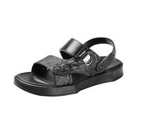 Sandalias Hombre Cuero - Zapatos de Verano con Correas Traseras Sandalias Al Aire Libre Anchas Sandalias de Tiempo Libre Transpirables Sandalias de Trabajo Ligeras Sandalias Deportivas Elegantes Retro