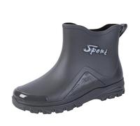 Sandalias Hombre Tacón Alto Sexy Men's Rain Water Shoes Top Rubber Shoes Casual Fashion Outdoor Work Fishing Car Wash Kitchen Non Overshoes Rain - Botas para hombre con tacón, gris, 43 EU