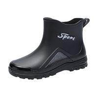 Sandalias Hombre Tacón Alto Sexy Men's Rain Water Shoes Top Rubber Shoes Casual Fashion Outdoor Work Fishing Car Wash Kitchen Non Overshoes Rain - Botas para hombre con tacón, Le Noir, 42 EU