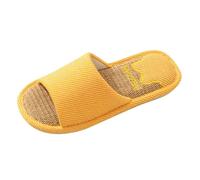 Sandalias Hombre Verano Modelos de Pareja Zapatos Chanclas Antideslizantes Zapatillas de Lino Dormitorio Interior Zapatillas de Lino para Las Cuatro Estaciones para Hombre (Orange, 40)