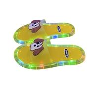 Sandalias Hombre Verano Sra. Europa y los Estados Verano Suave Suela Cadena Suela Plana Palabras Sandalias de Playa con Estampado de Piedra para Mujer Drag (Yellow, 37)