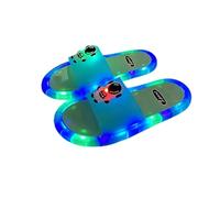 Sandalias Hombre Verano Sra. Europa y los Estados Verano Suave Suela Cadena Suela Plana Palabras Sandalias de Playa con Estampado de Piedra para Mujer Drag (Blue, 39)