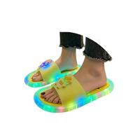 Sandalias Hombre Verano Sra. Europa y los Estados Verano Suave Suela Cadena Suela Plana Palabras Sandalias de Playa con Estampado de Piedra para Mujer Drag (Yellow, 39)