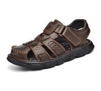 Sandalias Hombre Zapatillas de Senderismo Transpirable Peso Ligero Cuero Camper Deportivas Sandalias Al Aire Libre Pescador Playa Zapatos Sandalias Punta Cerrada Hombre